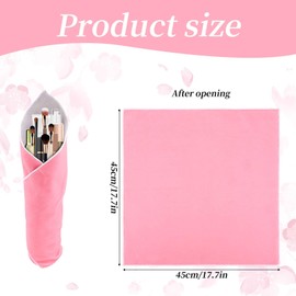 Self Adhesive Magic Cloth Makeup Bag, Portable Travel Makeup Wrap Reusable Cosmetic Pouch Protective Camera Lens Wrap Travel Organizer Storage Flat Make up Bag for Beauty Essentials Women Girls Gifts