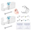 AVYRING 13Pcs Nose Piercing Kit, Piercing Gun Built-in Silver Nose