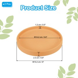 PATIKIL 6 Inch Round Ceramic Plant Saucer, 2 Pack Plant Saucer Tray Flower Planter Drip Tray for Indoors Outdoors Patio Balcony, Terracotta
