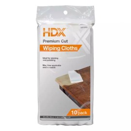 HDX Cotton Paint Staining Cloth Premium Cut Washable and Reusable Rags 10-Count