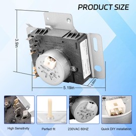 Upgraded W10745655 Dryer Timer Compatible with Whirlpool Amana Admiral,NED4655EW1 230VAC 60Hz Timer Control,Replacement for AP6003908, W10857612VP,W10857612,4454384,PS11731366