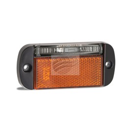 LED Autolamps 44 Series 12-24V Left Hand Side Marker Lamp with Amber Reflector Bulk Pack, 100 mm x 44 mm x 12 mm Size, Red/Amber