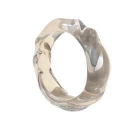 MMIUAEG Colorful Boho Transparent Wave Design Resin Bangle Bracelet for Women Irregular Geometric Cuff Bangle Bracelet Statement Bracelets for Holiday (White)