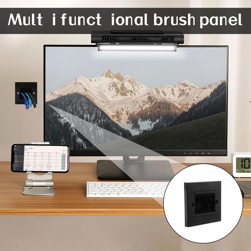 Cable Entry Cover 3pcs Brush Plate in Wall Cable Management
