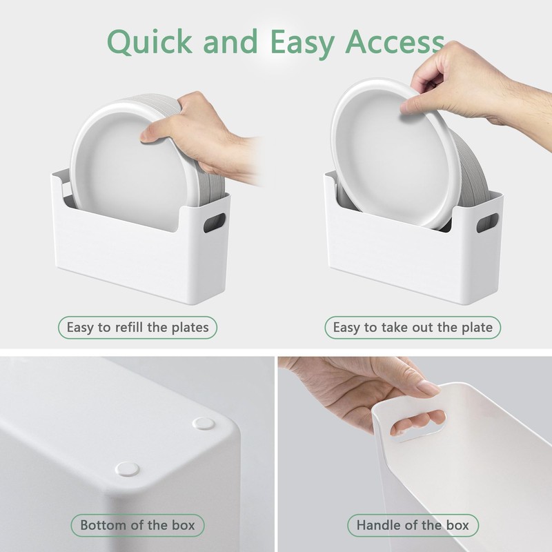 TOWARDFUN 2Pcs Paper Plate Dispenser for 6-9.5 Inch Disposable Plates,