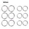 1" & 0.75" Bookbinding Rings Silver Pack of 100
