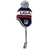 USA Winter Knit Beanie With Pom - Ski Cap, Peruvian