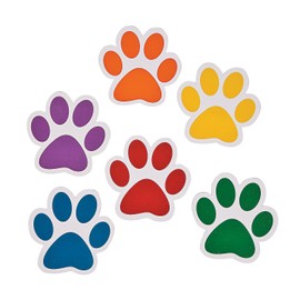 Paw Print Cutouts - 48 Pieces - Educational and Learning Activities for Kids