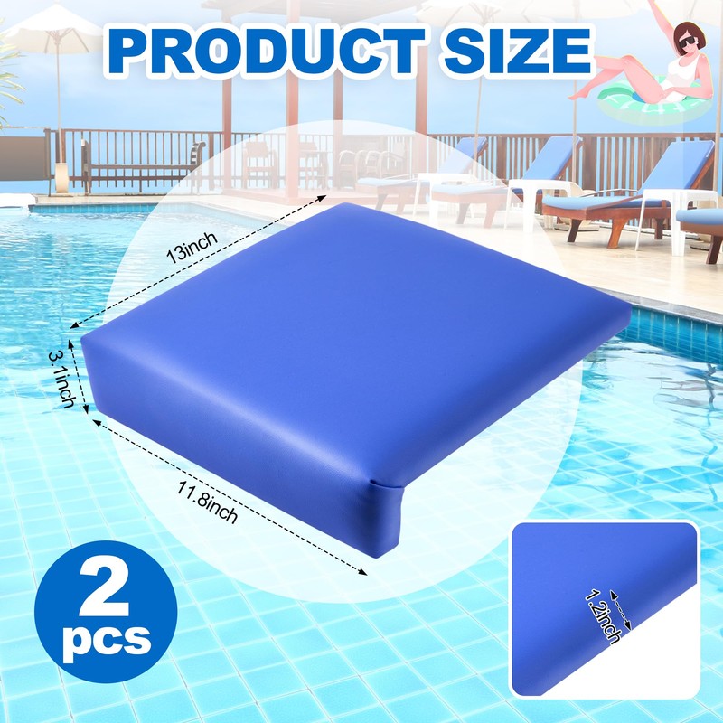 meiqidi 2 Pcs Poolside Seating Mat - 12 Inch Pool