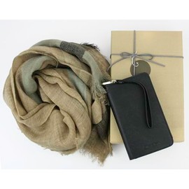 Emartbuy Gift Set in Box Wallet and Scarf Shawl Scarf Stole Wrap and Wallet