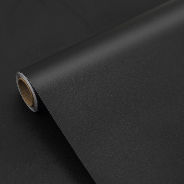 seonta Black Contact Paper Thick Peel and Stick Wallpaper 16"x198"
