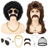 JATEBI 80s Retro Wig for Men, 2 Set Black Brown
