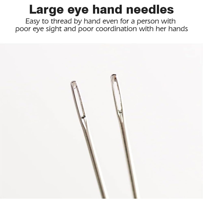 WUTA 24 Pcs Leather Sewing Needles with Black Wood Case,