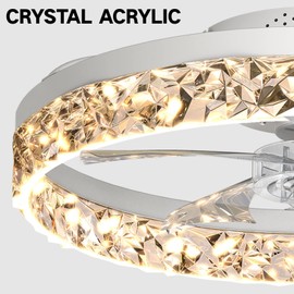 DAFOLOGIA Low Profile Ceiling Fans with Lights and Remote, Stylish 19.7 inches Dimmable Flush Mount Ceiling Fan, Enhancing Room Decor, Stepless Color Temperature Change, and 6 Speeds - White