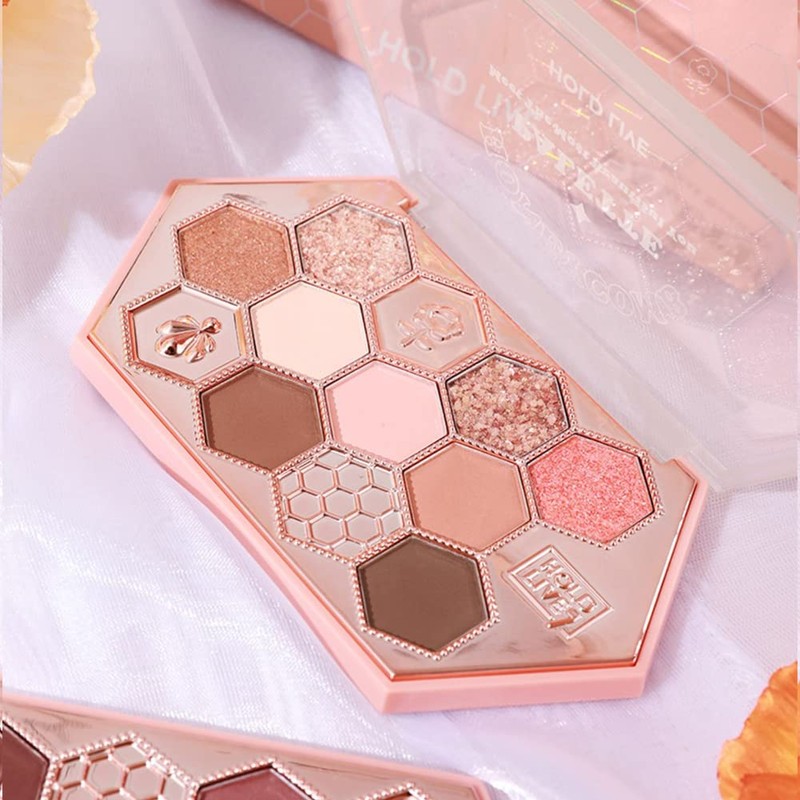 Gecomo Cute Honeycomb Makeup Palette, Eyeshadow, Eyeshadow Palette, Misty Brown,