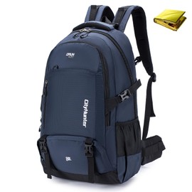 BAGZY Large Internal Frame Backpacks 80L Waterproof for Hiking, Camping, Backpacking, Lightweight Travel Backpack, Blue