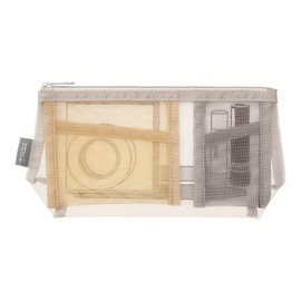 Midori 53350006 Mesh Pouch, Pen Case, Tool Pouch, Gusset, Gray