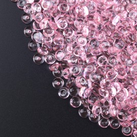 PMLAND Acrylic Mini Flat Marbles, Pebbles, Beads 3500+ Pcs 6 mm in Diameter for Vase Fillers, Brush Holder, Party Table Scatter, Wedding, Decoration, Crafts - Pink