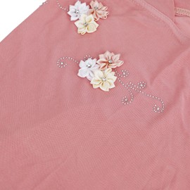 Girls Ice Silk Muslim Khimar Hijab Headscarf Flower Arab Scarf Shawls Stretch Turban Neck Wrap Islamic Head Wrap for Age 2-7 Years Girls