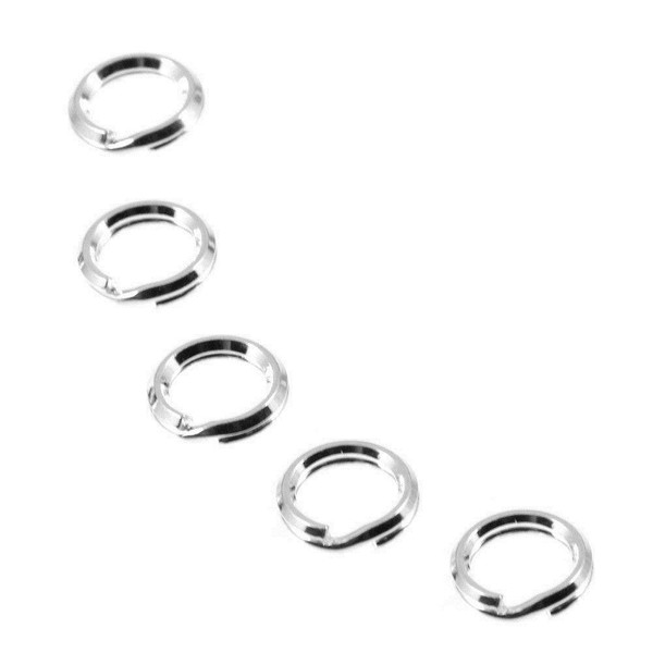 5x Solid 925 Sterling Silver 5mm Bevelled Split Ring Jump Rings (Link Charms)