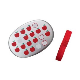 Aluminum Bento Box, 9.5 fl oz (280 ml) (Polyethylene Inner Pig, Elastic Band), Apple Pattern, Made in Japan