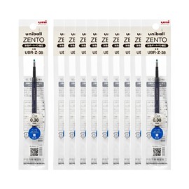 uniball ZENTO Water-Based Ink Refill UBR-Z-38, 0.38mm Extra Fine Point, Blue, Compatible with uniball ZENTO Pens, UBRZ38.33, Pack of 10
