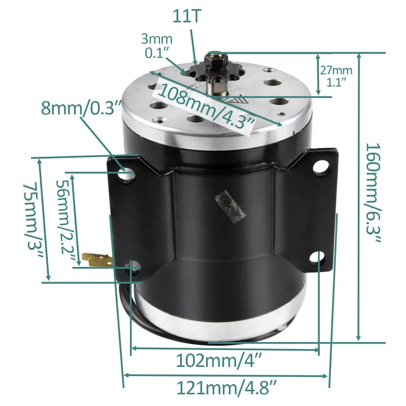 Unite 36V 500W Brush Electric Motor MY1020 For Razor MX350