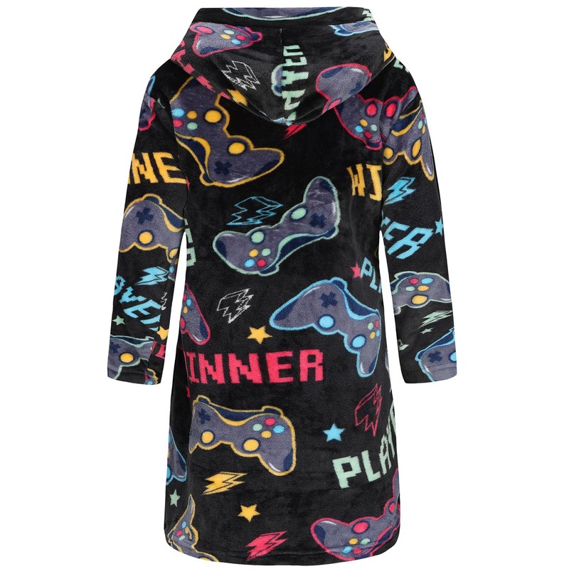 SWMSTUPF Kids Robe Boys Hooded Fleece Sleep Robe Cotton Towel