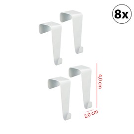 Cepewa Set of 4/8 Door and Window Hooks for Hanging in White Decorative Hooks Clothes Hooks Door Hanger (Set of 8 Door Hooks 23 x 19 x 45 cm)