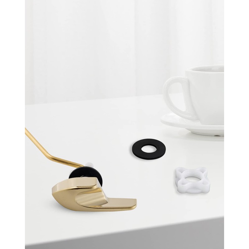 iFealClear Polished Gold Universal Toilet Tank Flush Lever Handle, Brass