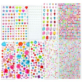 2742Stück Glitzersteine Selbstklebend,selbstklebende Strassaufkleber für Bastelarbeiten,Deko Diamanten Hochzeit Streudeko,für DIY Gesichts Make Up, Nail Deko, Kinder Handwerke