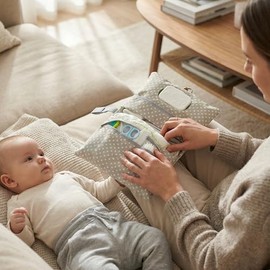 HAMUR - Bolsa organizadora portátil para bebé, mini pañalera plegable para carriola y viaje, ideal para recién nacidos, niños y niñas, diseño de hojas