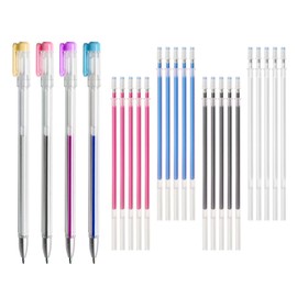 4 Colors Heat Erasable Fabric Pens 20PCS Erasable Pens Refills Sewing Marker Pen for for Quilting Sewing Dressmaking