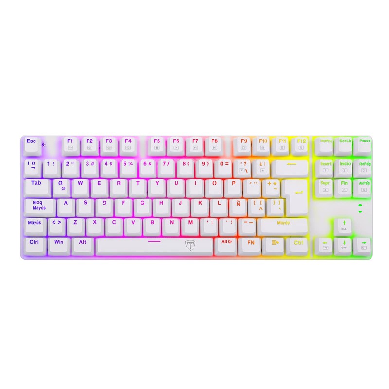T-Dagger Teclado Gamer Mecánico Blanco Bora White T-TGK315 Blue Switch