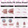 Anyos 16 Sizes Short Square Pink Ombre Press on Nails,