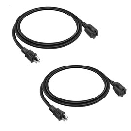 2 Pack 3FT 16AWG SJTW Heavy Duty 3 Prong ETL Extension Cord Indoor Outdoor