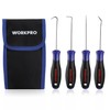 WORKPRO 4-Piece Precision Pick and Hook Set with Pouch, Angled