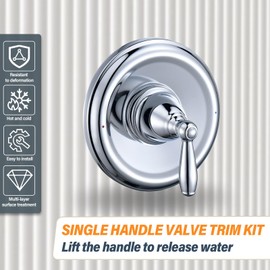 T2151 Pressure Balancing Tub and Shower Valve Trim Kit, Compatible with Moen Brantford Posi-Temp Valve, Chrome Tub and Shower Lever Handle