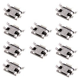 Oiyagai 10 PCS Micro USB Female Socket 180 Degree 5-Pin Jack Solder Connector