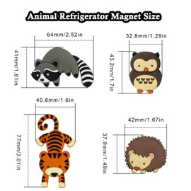 Xinlon 10 x Fridge Magnets, Children's Fridge Magnets, 3D Cartoon Beautiful Animals Fridge Magnets for Fridge, Magnetic Board, Kitchen, Office