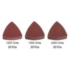 sourcing map 60pcs Triangular Hook & Loop Sandpapers 1200/1500/2000 Grits