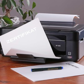 Betterpress 10 Sheets DIN A4, 150 g/m² Certificate Forms, Ideal for Certificates, Awards, Elegant Silver Embossed Printer Paper, Card Guarantee, White