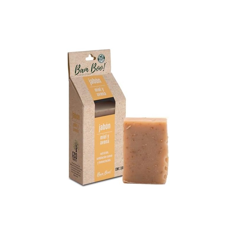 20 Pack Jabón Artesanal Natural Miel Avena 100 G Bam