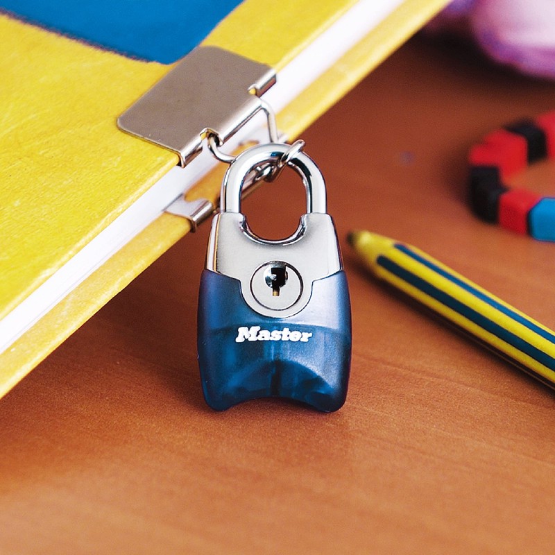 Master Lock 4630JAQBLU 4630JAQBLU Padlock, Key Type, Small, Lightweight, Main