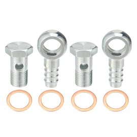 A ABSOPRO Hollow Screws 16 mm ID Fittings Pack of 4 Motorcycle Hollow Screws with Washers M16 x 1.5