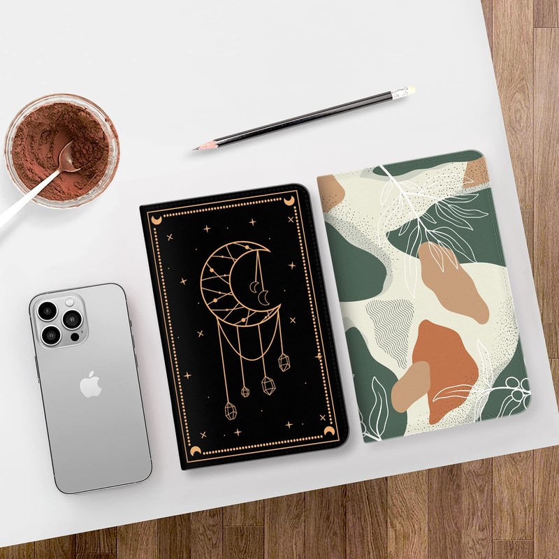 Server Book with Zipper Pocket,Waitress Book Wallet Notepad-Leaves