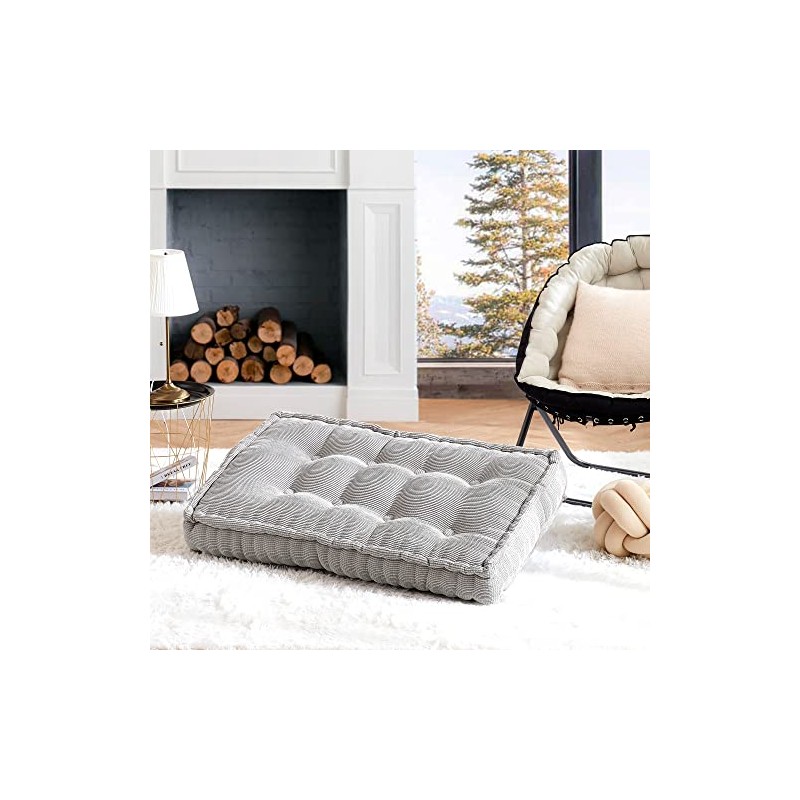 DormCo Rainha - Ultra Thick Tufted Floor Pillow - Gray