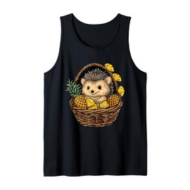 Pineapple Hedgehog Pineapple Lover Drawing Animal Print Tank Top