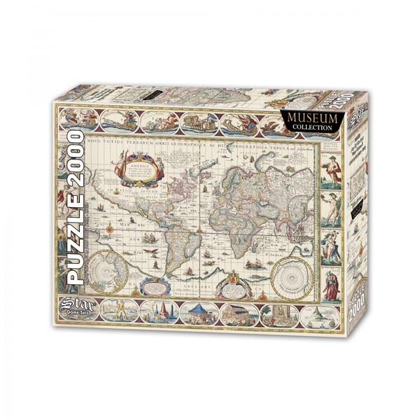 LaModaHome 2000 Piece World Map World Collection Jigsaw Puzzle for Family Friend Game Nights Unique Pieces, Softclick Technology for Perfect Fitting