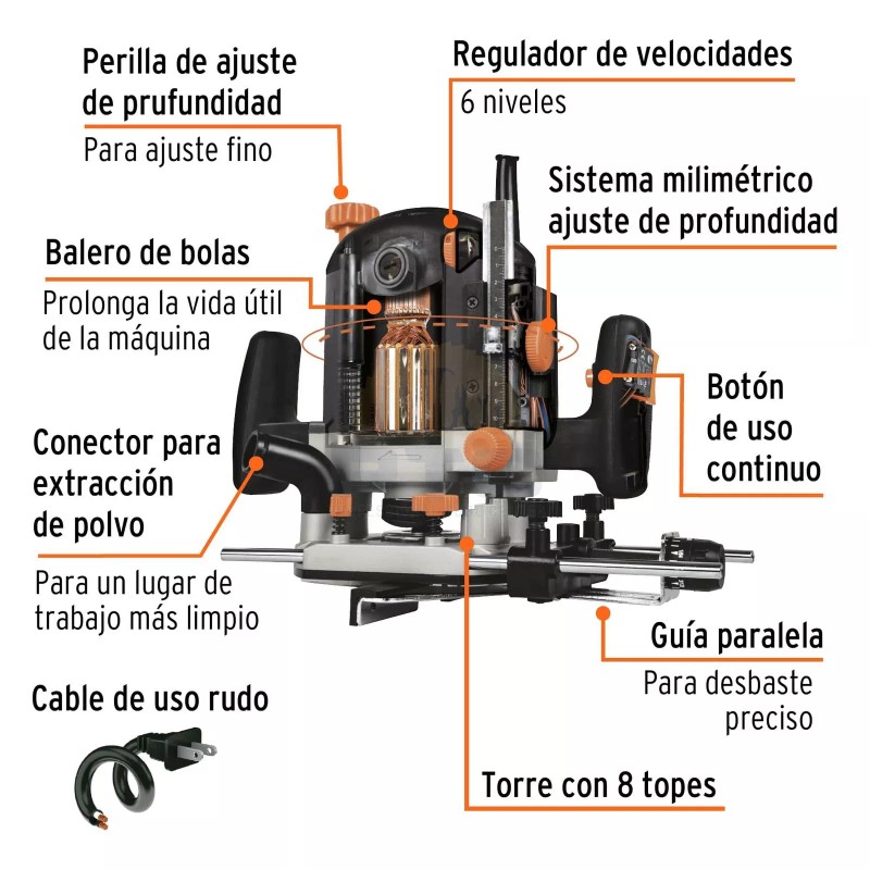 Truper ROTO-3/8A4 Rotary hammer 3/8" 600 W, professional